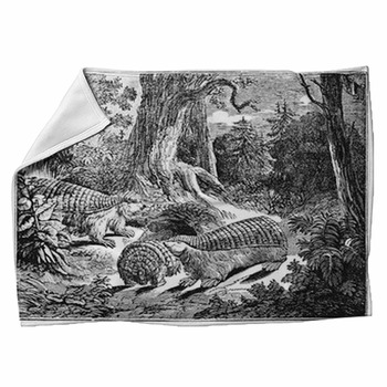 Pink Fairy Armadillo Family In The Deep Fleece Blanket