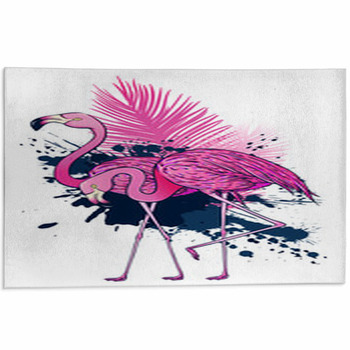ALAZA Watercolor Flamingo Bird Palm Leaf Area Rug Rugs Non-Slip Floor Mat Doormats Living Dining Room Bedroom Dorm 60 x 39 inches inches Home Decor 