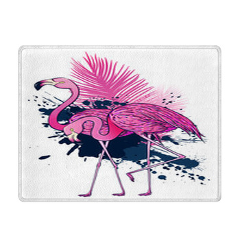 Pink Flamingo Couple Tropical Exotic Flamingo Bath Mat