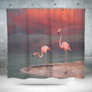 Pink Flamingo Custom Size Shower Curtain