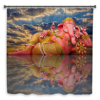 Pink Ganesha Statue Custom Size Shower Curtain