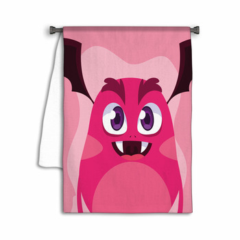 Pink Monster Cartoon Design Icon Vector Ilustration Towel