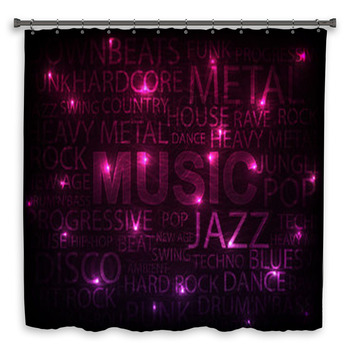 Pink Music Background Custom Size Shower Curtain