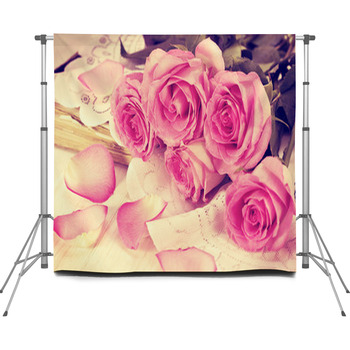 Pink Roses Custom Size Backdrop