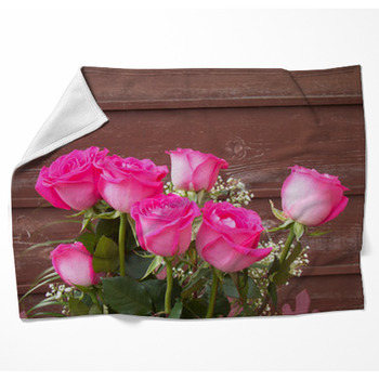 Pink Roses Fleece Blanket