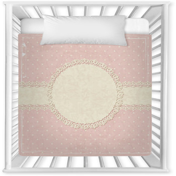 Pink Vintage Grunge Background Baby Crib Comforter