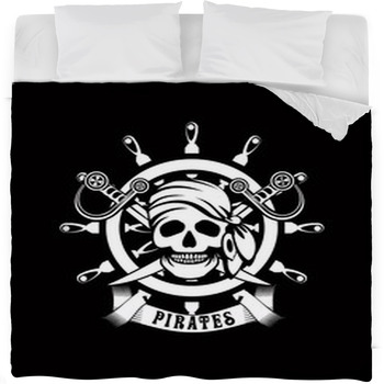 Pirate Emblem Fleece Bed Blanket