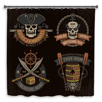 Pirate Emblem With Skulls Custom Size Shower Curtain