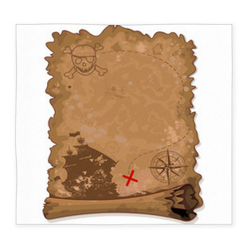 Pirate Map Custom Size Floor Mat
