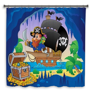 Pirate Ship Theme Image 3 Custom Size Shower Curtain