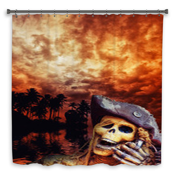 Pirate Skeleton In The Custom Size Shower Curtain