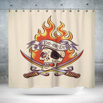 Pirate Skull And Two Swords Custom Size Shower Curtain