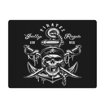 Pirate Skull Emblem With Swords Anchor And Rope  Bath Mat
