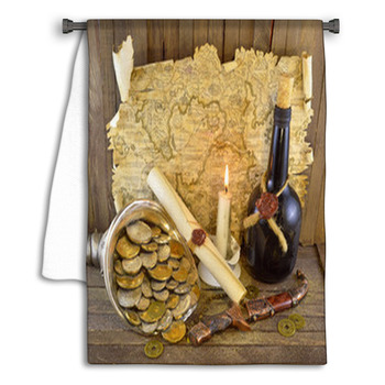 Pirate Treasures With Candle_2 Towel