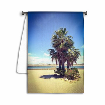 Plam Tree In Isla Canela, Spain  Towel