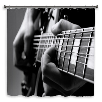 Play The Guitar Custom Size Shower Curtain