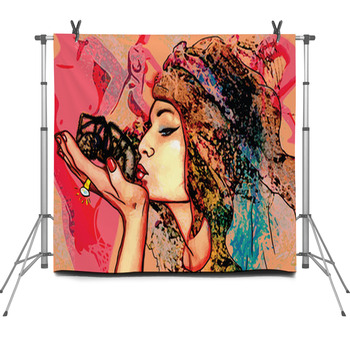 Play With Fire - Kiss Spider Fleece Backdrop