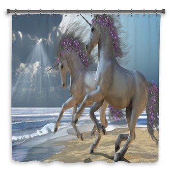 Playing Unicorns Part 2 Custom Size Shower Curtain