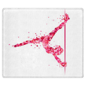 Pole Dance Woman Silhouette Of Rose Petals Bath Mat
