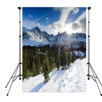 Polish Tatra Mountains In Winter Pole Pocket Backdrop