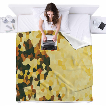 Polygon Watercolour Background Fleece Bed Blanket