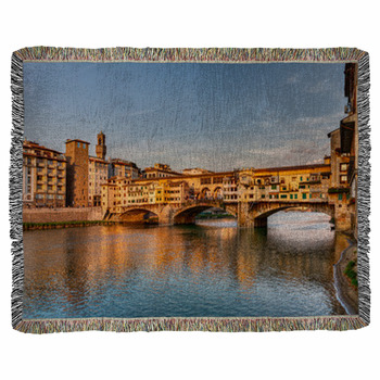 Ponte Vecchio,  Florence, Italy Woven Throw Blanket