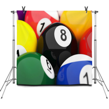Pool Balls Fleece Backdrop