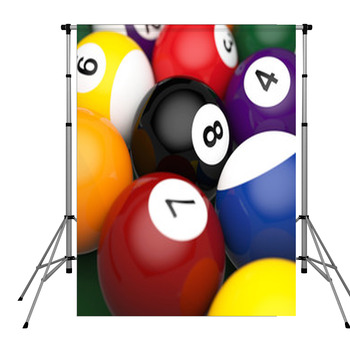Pool Balls Pole Pocket Backdrop