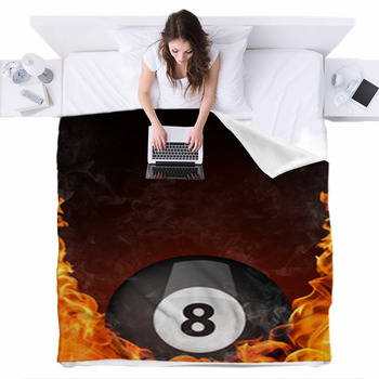 Pool Billiards Ball Fleece Bed Blanket