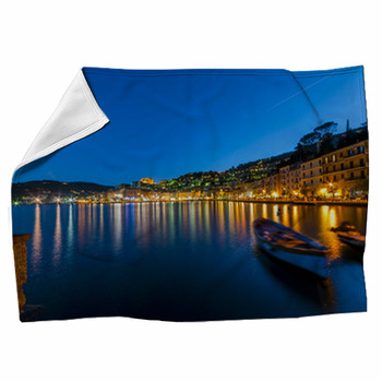Porto Santo Stefano Veduta Notturna Fleece Blanket