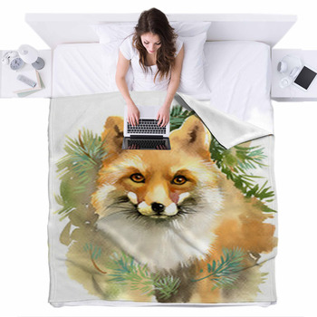 Fox Fleece Blanket Throws Free Personalization