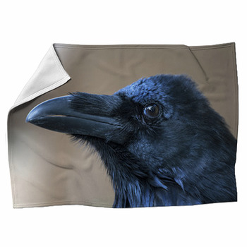 Portrait Of Black Crow Standing - Common Fleece Blanket