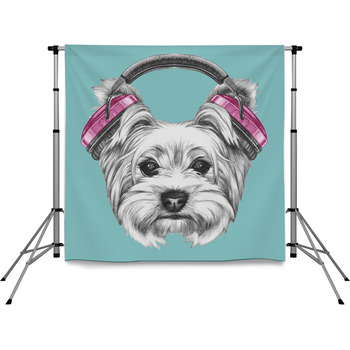 Portrait Of Yorkshire Terrier Dog Pole Pocket Backdrop