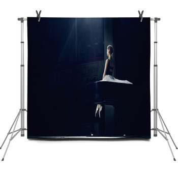 Portrait Of Young Pretty Ballerina Fleece Backdrop