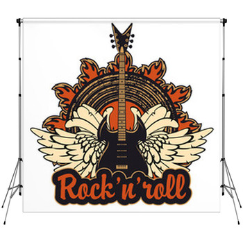 Poster For A Rock And Roll Concert With  Fleece Backdrop