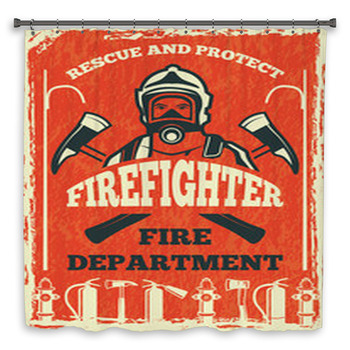 Poster For Firefighter Custom Size Shower Curtain