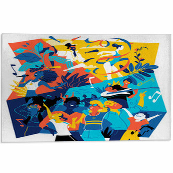 Poster Per Festival Musicali Estivi Area Rug