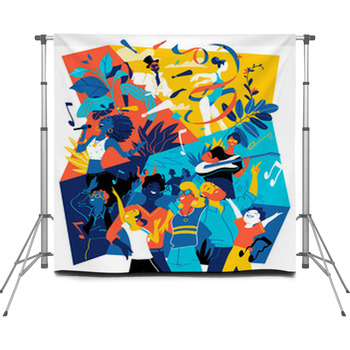 Poster Per Festival Musicali Custom Size Backdrop