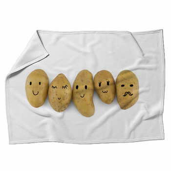 Potatoes Cartoon Characters Isolated On Fleece Blanket