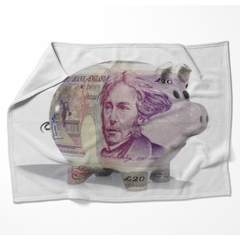 Pound Note Piggy Bank Woven Throw Blanket