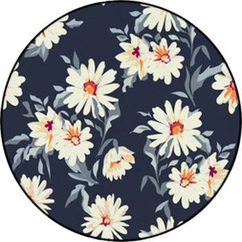 Pretty Daisy Floral Print Seamless Background Round Rug