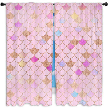 Pink and gold Drapes & Window Treatments | Block Out | Custom Sizes