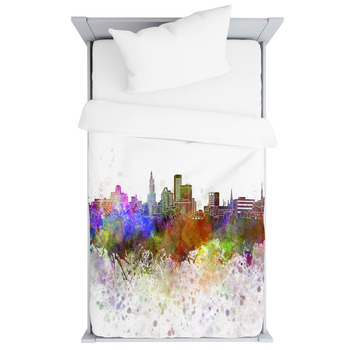 Providence Skyline In Watercolor Toddler Duvet