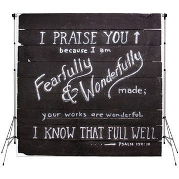 Psalm 139:14 Hand Painted On Wooden Fleece Backdrop