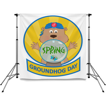 Psychic Groundhog - Cute Cartoon Pole Pocket Backdrop