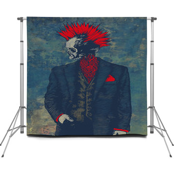 Punk Skeleton Custom Size Backdrop