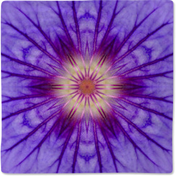 Purple Concentric Flower Center Mandala Baby Blanket