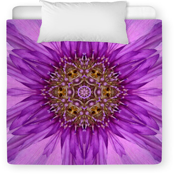 Purple Concentric Flower Center Mandala Toddler Duvet