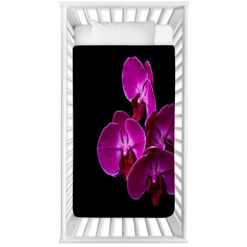 Purple Orchid Flowers Baby Crib Comforter