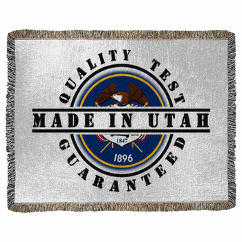 Quality Test Guaranteed Stamp Woven Throw Blanket